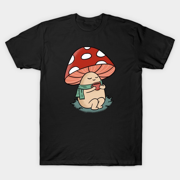 Cozy Mushroom T-Shirt by coffeeman